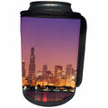 3dRose Danita Delimont - Illinois - USA, Illinois, Chicago. Sunrise skyline and Lake Michigan. - Can Cooler Bottle Wrap (cc_278977)