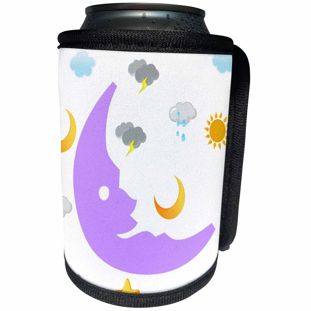 3dRose Patricia Sanders Creations - Pink Moon and Sky - Can Cooler Bottle Wrap (cc_27900)