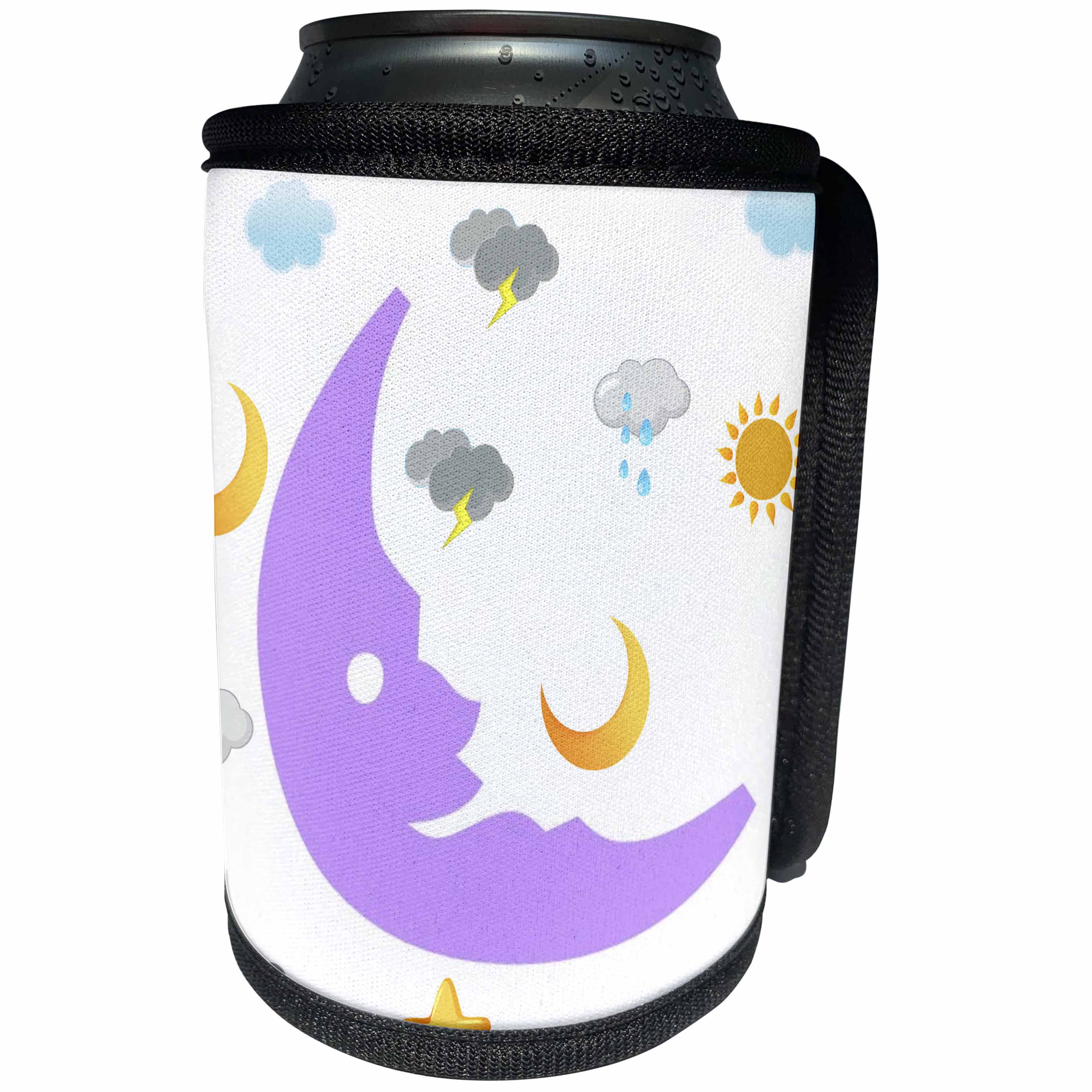 3dRose Patricia Sanders Creations - Pink Moon and Sky - Can Cooler Bottle Wrap (cc_27900)