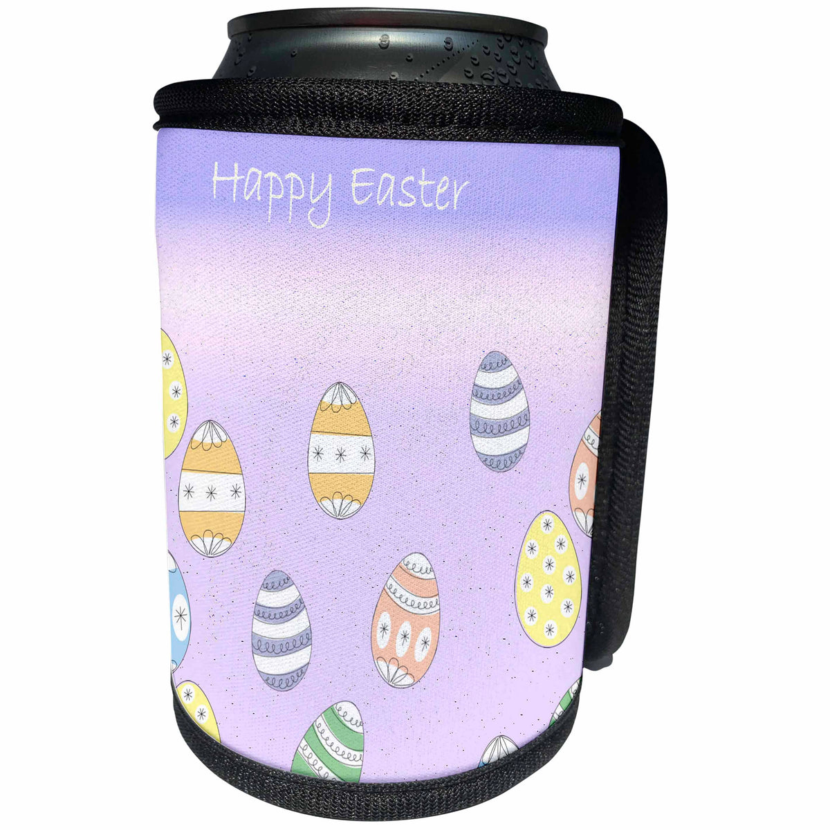 3dRose Patricia Sanders Easter - Happy Easter Eggs - Can Cooler Bottle Wrap (cc_27901)
