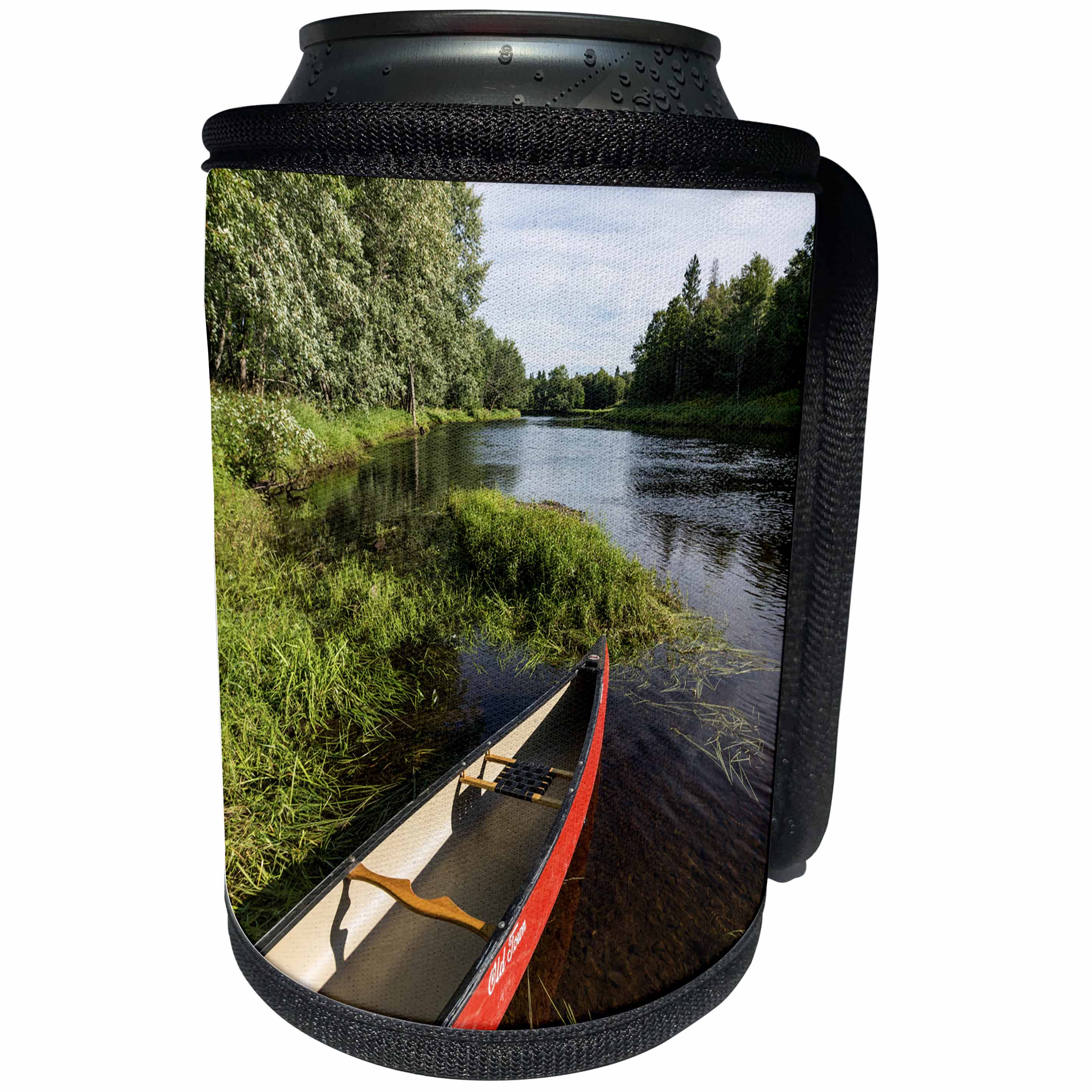 3dRose Danita Delimont - Sports - Canoe on the banks of the Mattawamkeag River in Wytipitlock, Maine. - Can Cooler Bottle Wrap (cc_279022)