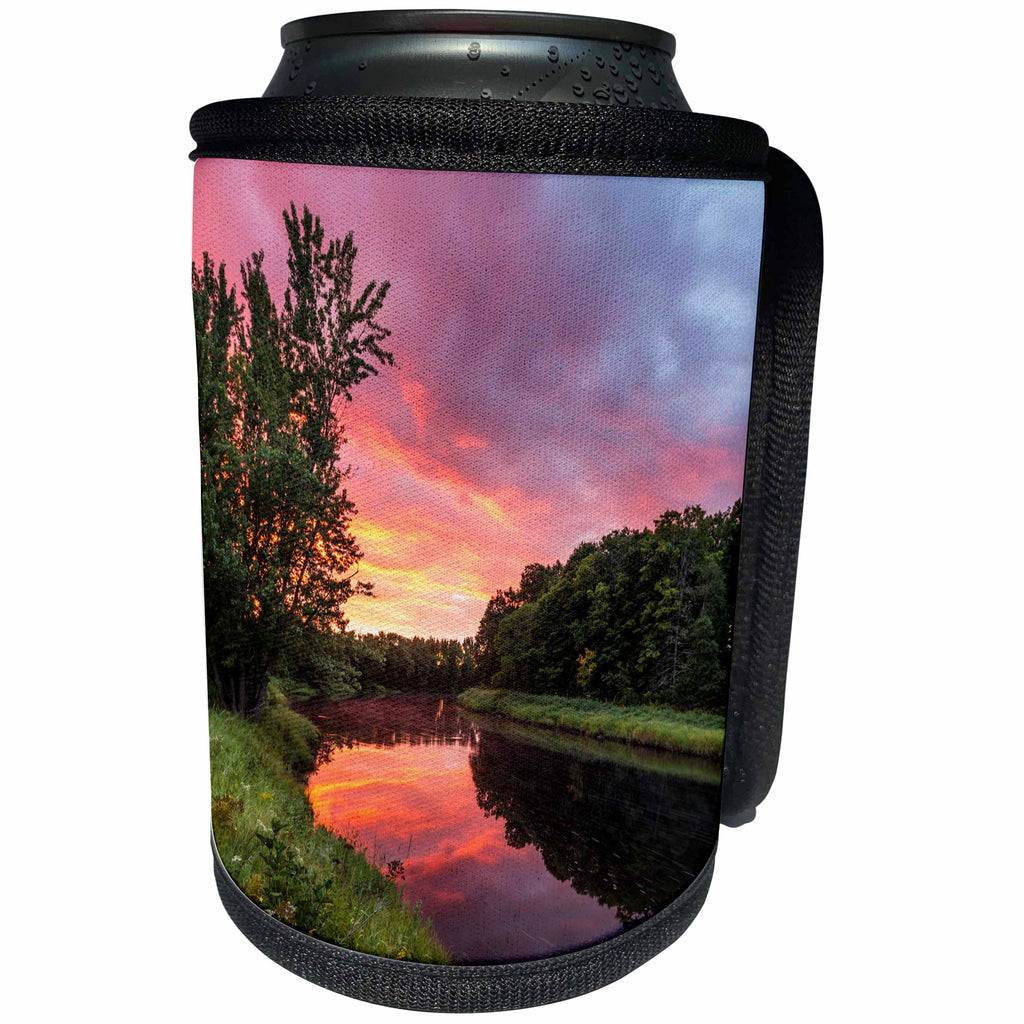 3dRose Danita Delimont - Rivers - Dawn on the Mattawamkeag River, Wytipitlock, Maine. - Can Cooler Bottle Wrap (cc_279023)