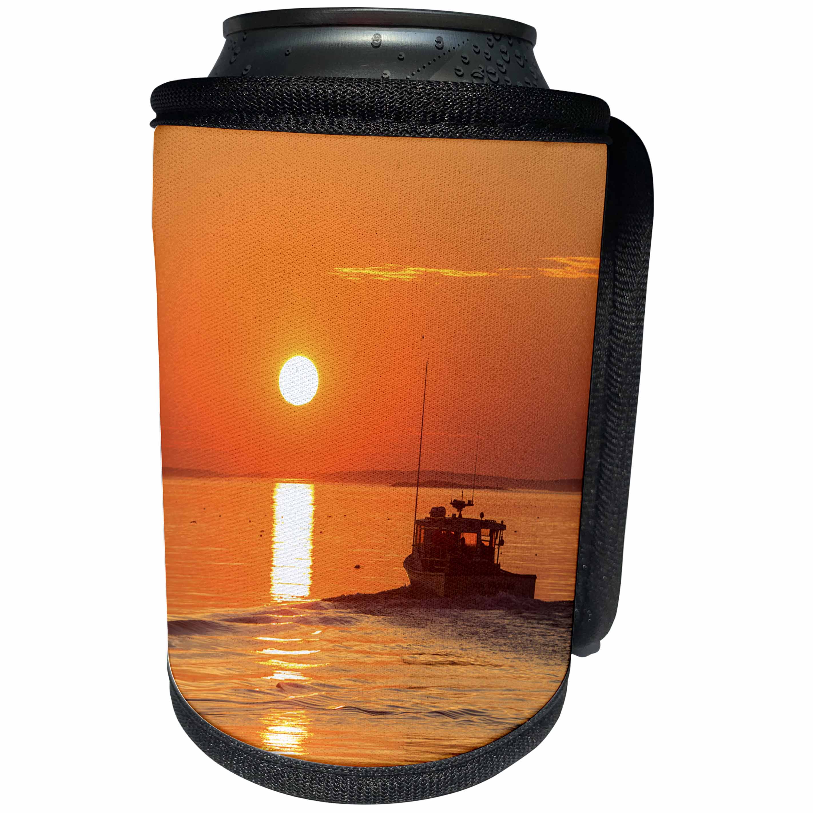 3dRose Danita Delimont - Boats - Lobster boat at sunrise in a harbor in South Thomaston, Maine. - Can Cooler Bottle Wrap (cc_279026)
