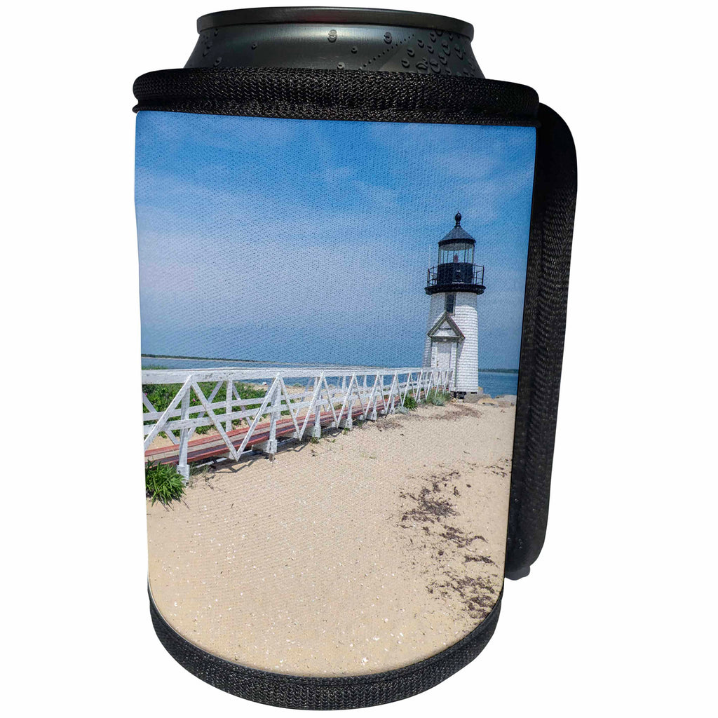 3dRose Danita Delimont - Lighthouses - Brant Lighthouse, Nantucket Harbor, Nantucket, Massachusetts, USA - Can Cooler Bottle Wrap (cc_279044)