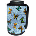 3dRose Patricia Sanders Creations - Blue Butterflies - Can Cooler Bottle Wrap (cc_27905)
