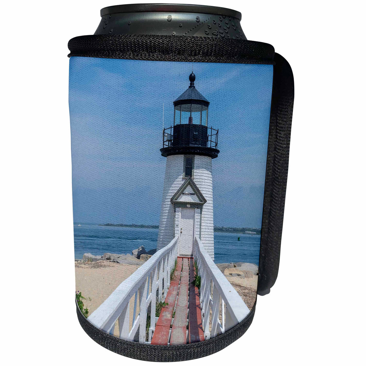 3dRose Danita Delimont - Lighthouses - Entrance to Brant Lighthouse, Nantucket, Massachusetts, USA - Can Cooler Bottle Wrap (cc_279051)