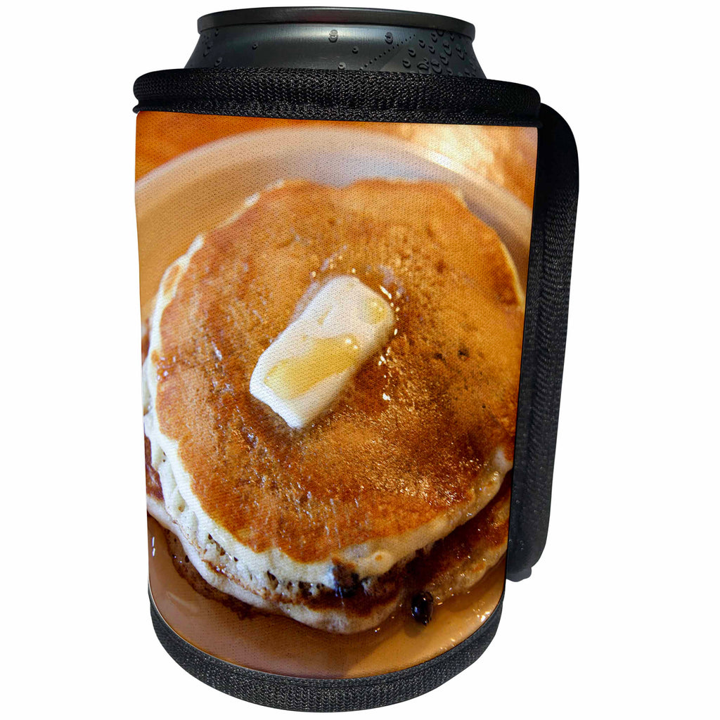 3dRose Danita Delimont - Food - Pancakes covered in syrup, Shelburne Falls, Massachusetts - Can Cooler Bottle Wrap (cc_279054)