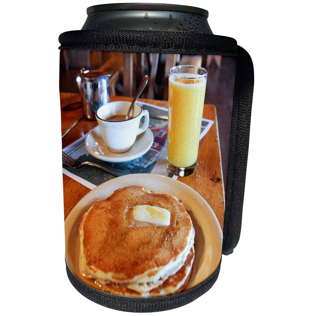 3dRose Danita Delimont - Food - Breakfast of pancakes, Shelburne Falls, Massachusetts - Can Cooler Bottle Wrap (cc_279055)