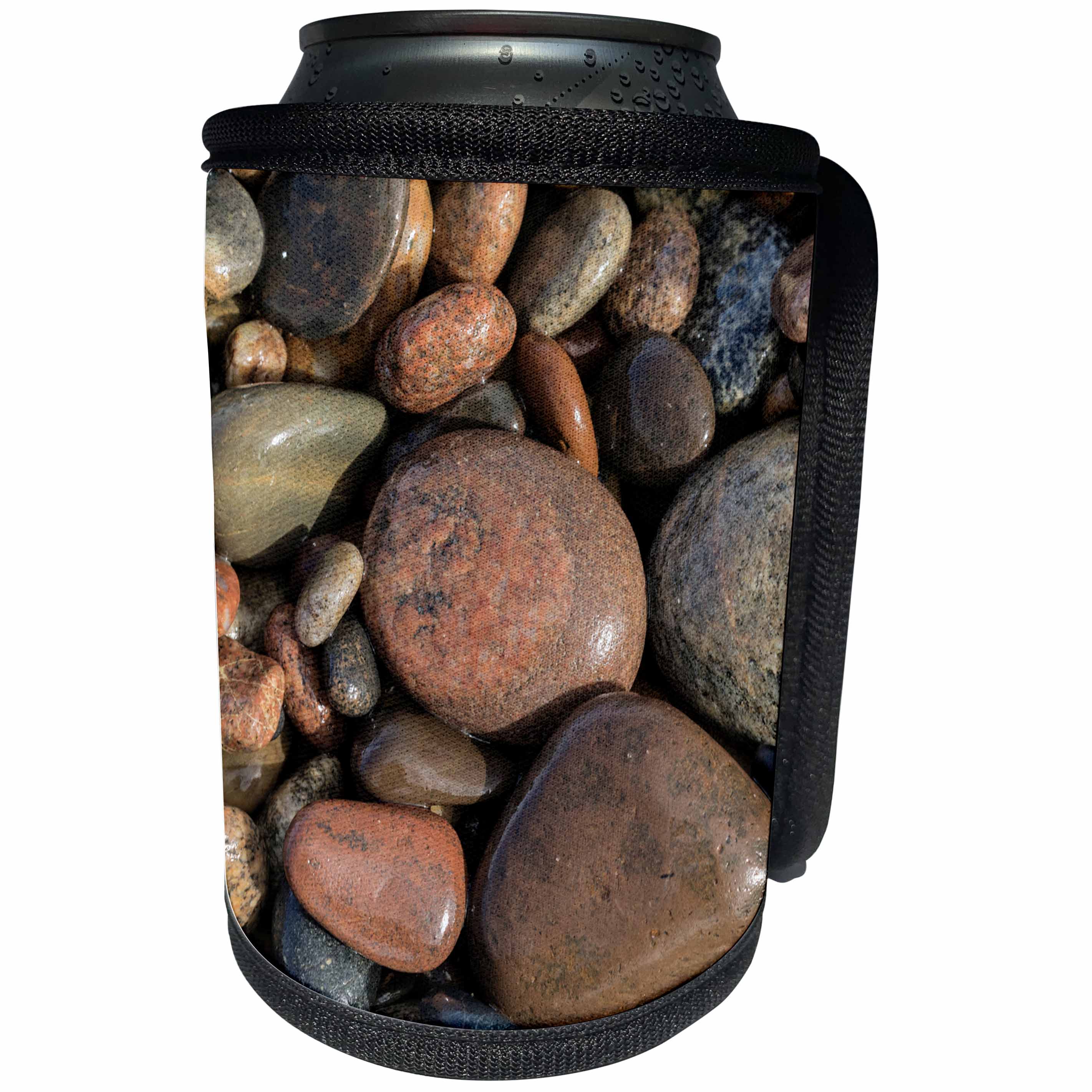 3dRose Danita Delimont - Patterns - Granite pebbles on beach of Lake Superior, Whitefish Point, Michigan - Can Cooler Bottle Wrap (cc_279058)