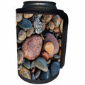 3dRose Danita Delimont - Patterns - Smooth pebbles on beach of Lake Superior, Whitefish Point, Michigan - Can Cooler Bottle Wrap (cc_279059)