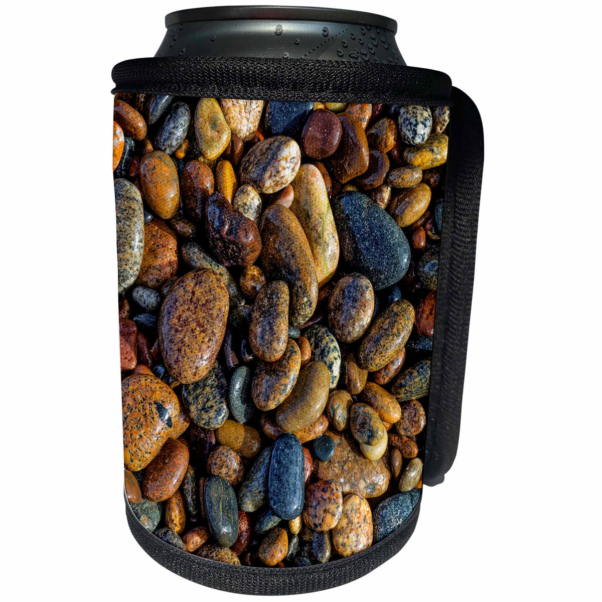 3dRose Danita Delimont - Patterns - Smooth stones wet from Lake Superior, Whitefish Point, Michigan - Can Cooler Bottle Wrap (cc_279075)