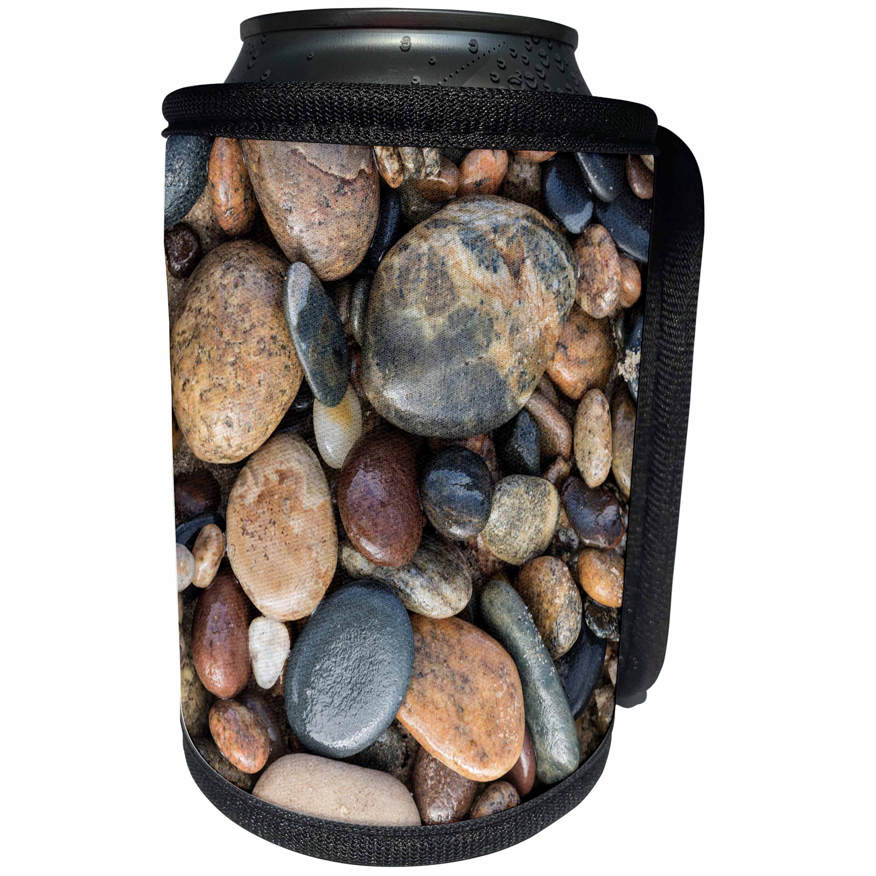 3dRose Danita Delimont - Patterns - Smooth granite pebbles, Lake Superior, Whitefish Point, Michigan - Can Cooler Bottle Wrap (cc_279076)