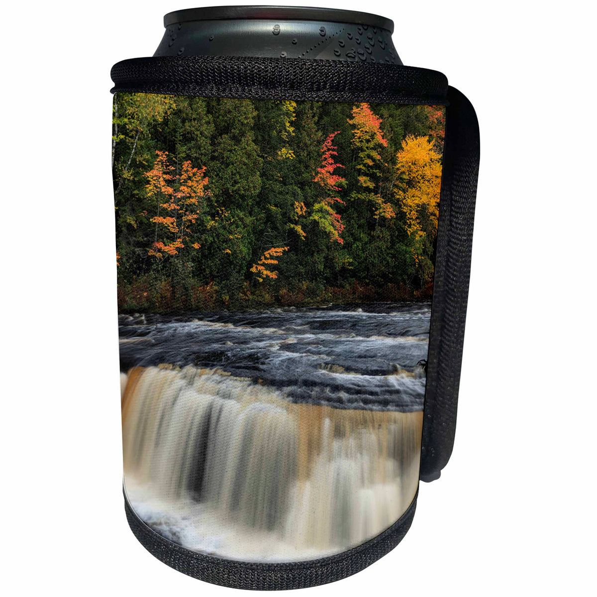 3dRose Danita Delimont - Waterfalls - Tahquamenon Falls, Tahquamenon Falls State Park, Whitefish, Michigan - Can Cooler Bottle Wrap (cc_279077)