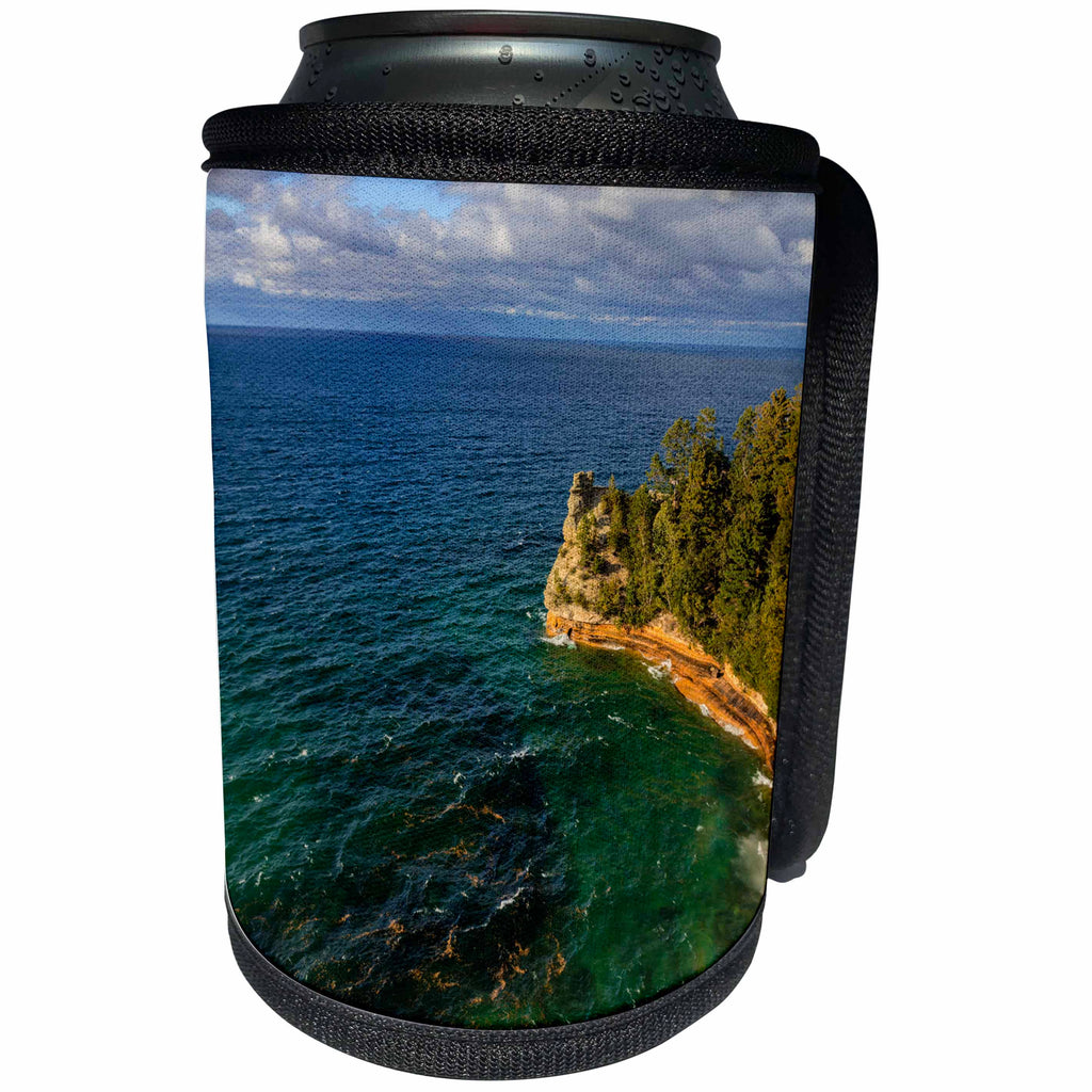 3dRose Danita Delimont - Oceans - Miners Castle on Lake Superior, Pictured Rocks Lakeshore, Michigan - Can Cooler Bottle Wrap (cc_279090)