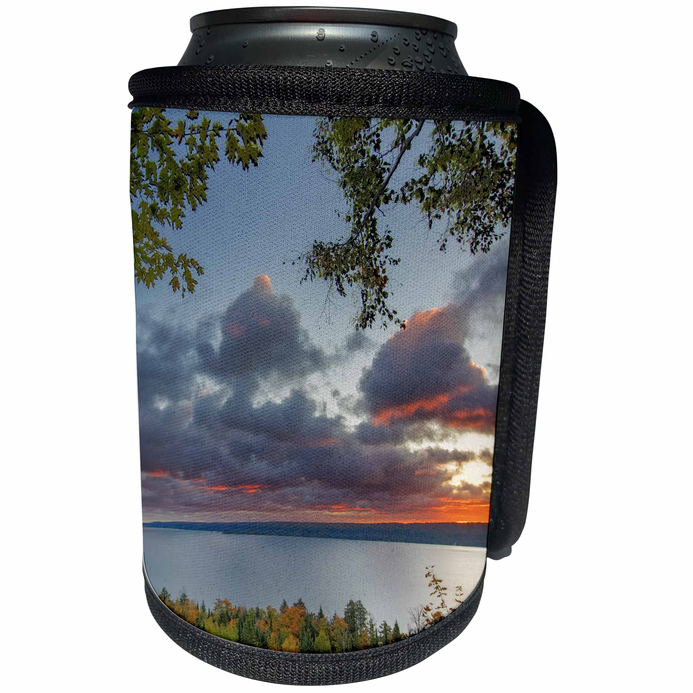 3dRose Danita Delimont - Sunrises - Autumn sunrise over Munising Bay and Grand Island, Munising, Michigan - Can Cooler Bottle Wrap (cc_279091)