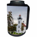 3dRose Danita Delimont - Lighthouses - Sand Point Lighthouse in Escanaba, Michigan USA - Can Cooler Bottle Wrap (cc_279094)