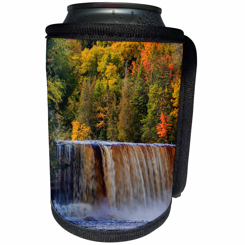 3dRose Danita Delimont - Waterfalls - Upper Falls at Tahquamenon Falls State Park near Paradise, Michigan - Can Cooler Bottle Wrap (cc_279095)