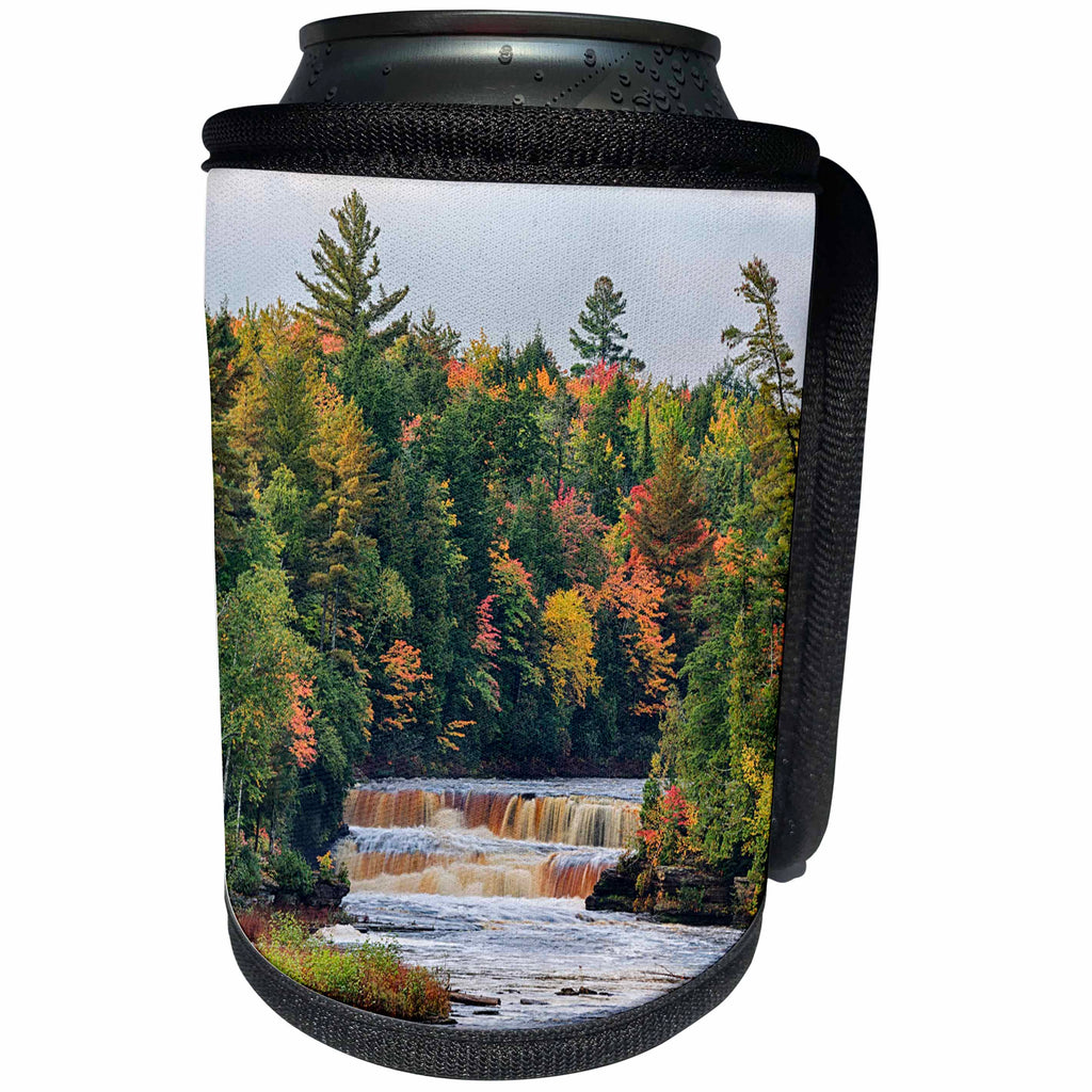 3dRose Danita Delimont - Waterfalls - Michigan, Tahquamenon Falls State Park, Lower Falls - Can Cooler Bottle Wrap (cc_279100)