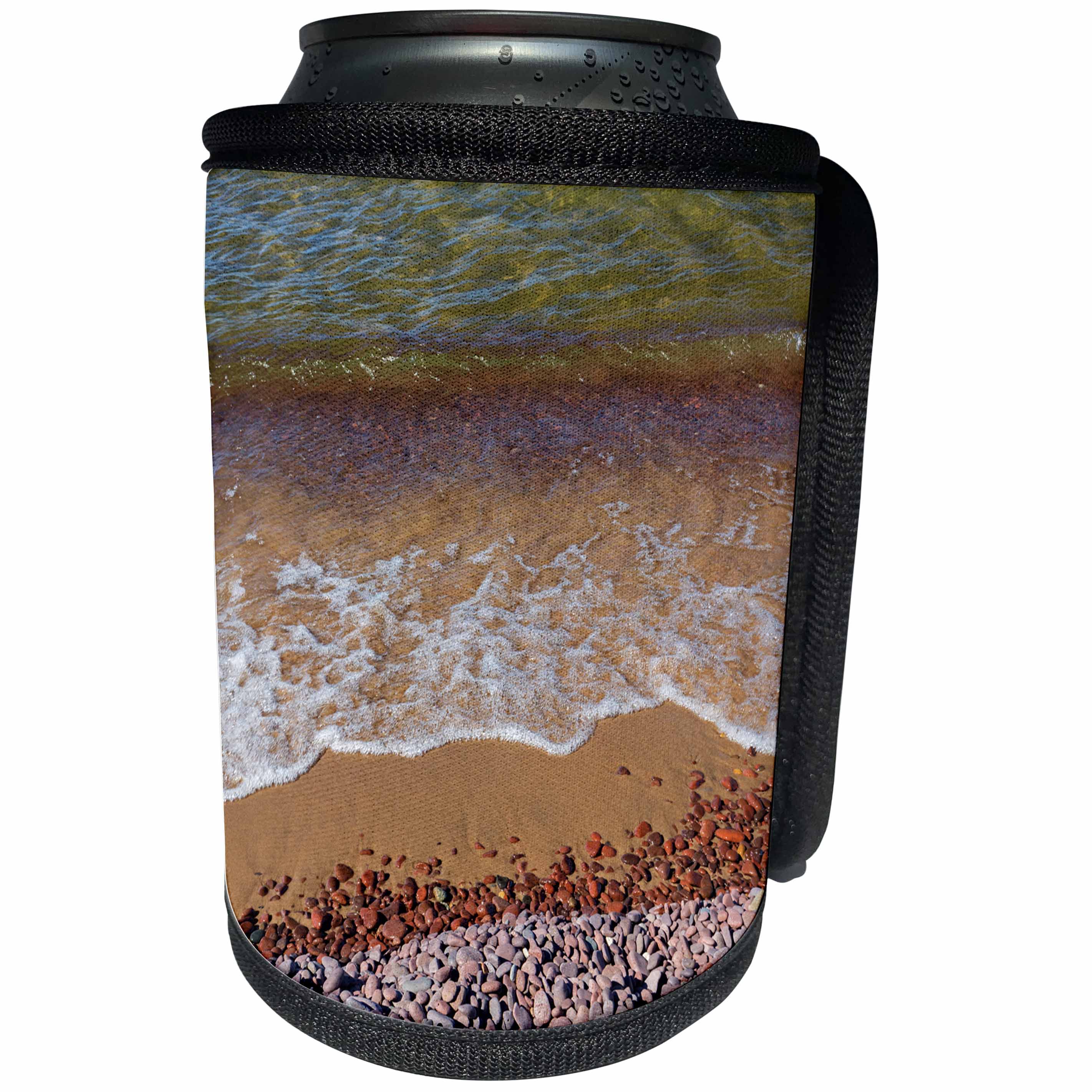 3dRose Danita Delimont - Beaches - Michigan, Keweenaw Peninsula, Great Sand Bay, Lake Superior and beach - Can Cooler Bottle Wrap (cc_279102)
