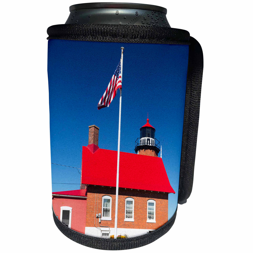 3dRose Danita Delimont - Lighthouses - Michigan, Keweenaw Peninsula. Eagle Harbor Lighthouse, bulit 1871 - Can Cooler Bottle Wrap (cc_279105)