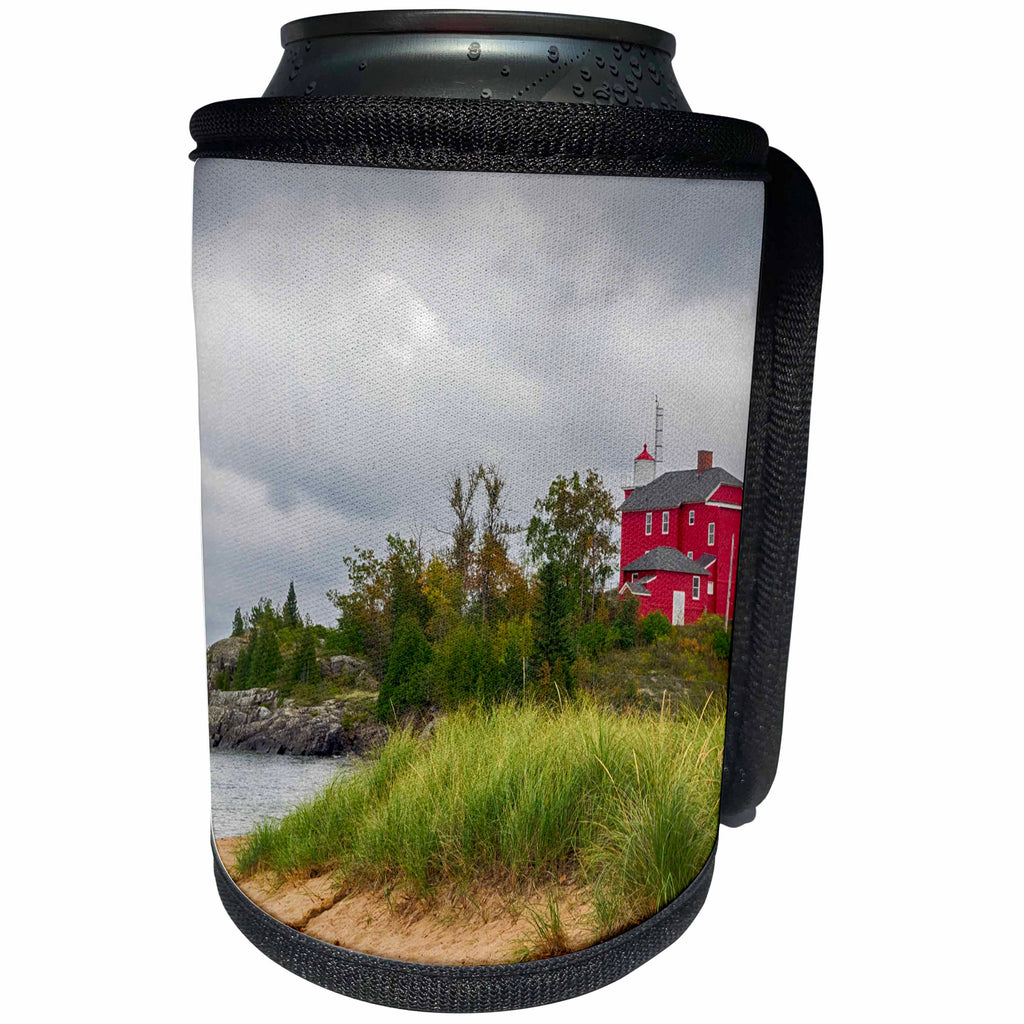 3dRose Danita Delimont - Lighthouses - Michigan, Marquette. Marquette Harbor Lighthouse, bulit 1865 - Can Cooler Bottle Wrap (cc_279107)