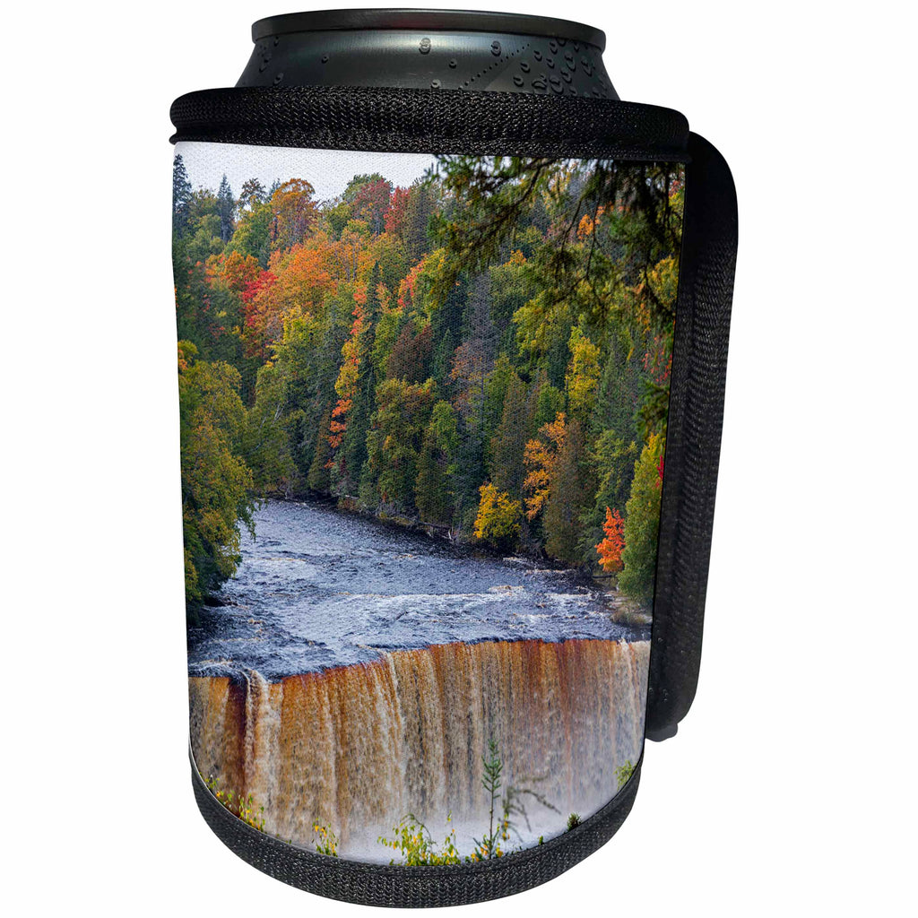 3dRose Danita Delimont - Waterfalls - Michigan, Tahquamenon Falls State Park, Upper Falls - Can Cooler Bottle Wrap (cc_279114)
