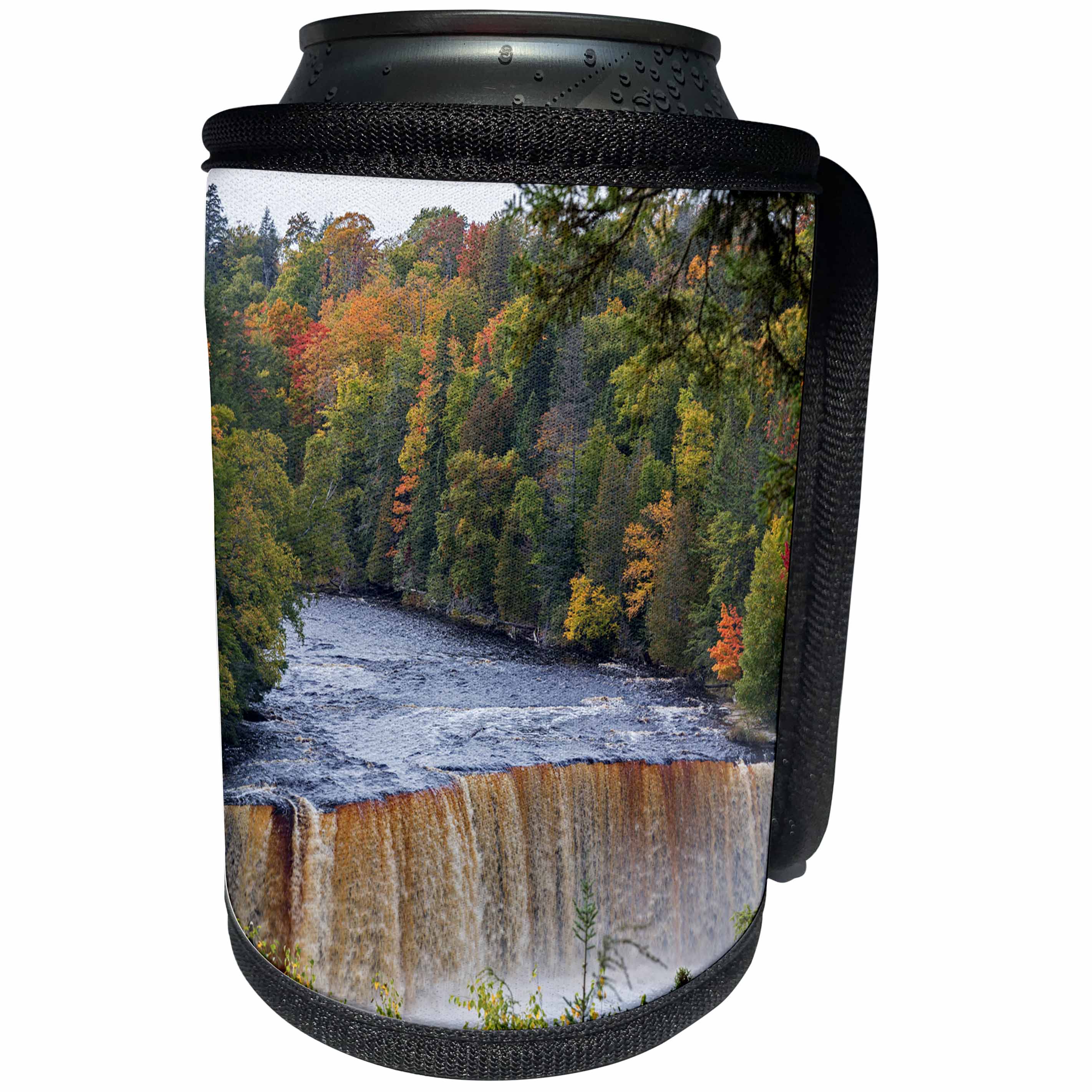3dRose Danita Delimont - Waterfalls - Michigan, Tahquamenon Falls State Park, Upper Falls - Can Cooler Bottle Wrap (cc_279114)