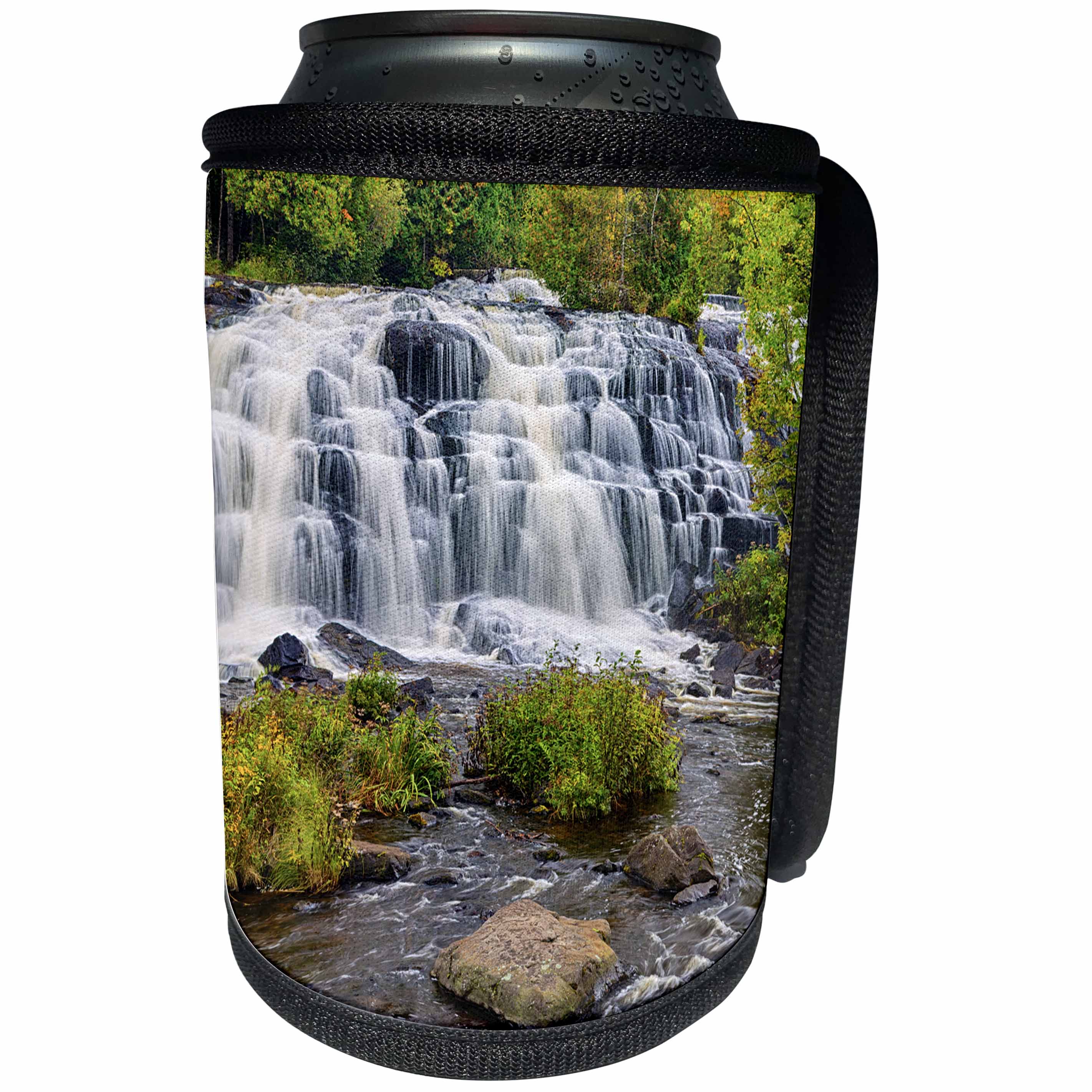 3dRose Danita Delimont - Waterfalls - Michigan, Ontonagon County, Bond Falls - Can Cooler Bottle Wrap (cc_279115)