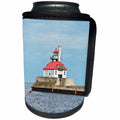 3dRose Danita Delimont - Lighthouses - Minnesota, Duluth, South Ship Canal Lighthouse - Can Cooler Bottle Wrap (cc_279119)