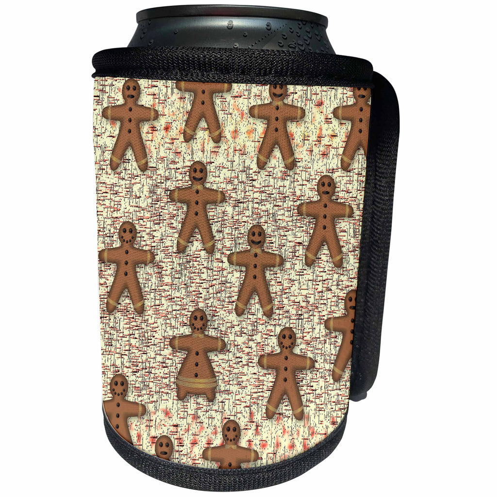 3dRose Patricia Sanders Creations - Gingerbread Man Cookies - Can Cooler Bottle Wrap (cc_27912)