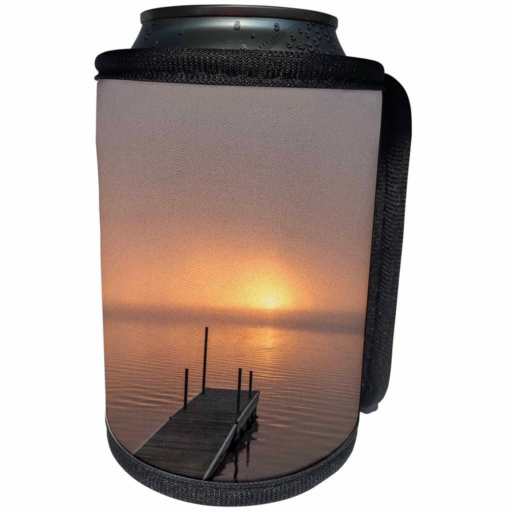 3dRose Danita Delimont - Lakes - USA, Minnesota, Walker, Foggy sunrise on Leech Lake. - Can Cooler Bottle Wrap (cc_279150)