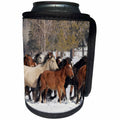 3dRose Danita Delimont - Horses - Her of wild horses during roundup in winter, Kalispell, Montana - Can Cooler Bottle Wrap (cc_279168)