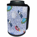 3dRose Patricia Sanders Creations - Blue Outer Space and Planets - Can Cooler Bottle Wrap (cc_27917)