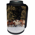 3dRose Danita Delimont - Horses - Herd of wild horses being rounded up in winter, Kalispell, Montana - Can Cooler Bottle Wrap (cc_279198)