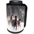 3dRose Danita Delimont - Horses - Belgian Horse roundup in winter, Kalispell, Montana. - Can Cooler Bottle Wrap (cc_279202)