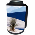 3dRose Danita Delimont - Deserts - New Mexico, White Sands, Sand Dune Patterns and Yucca Plants - Can Cooler Bottle Wrap (cc_279243)