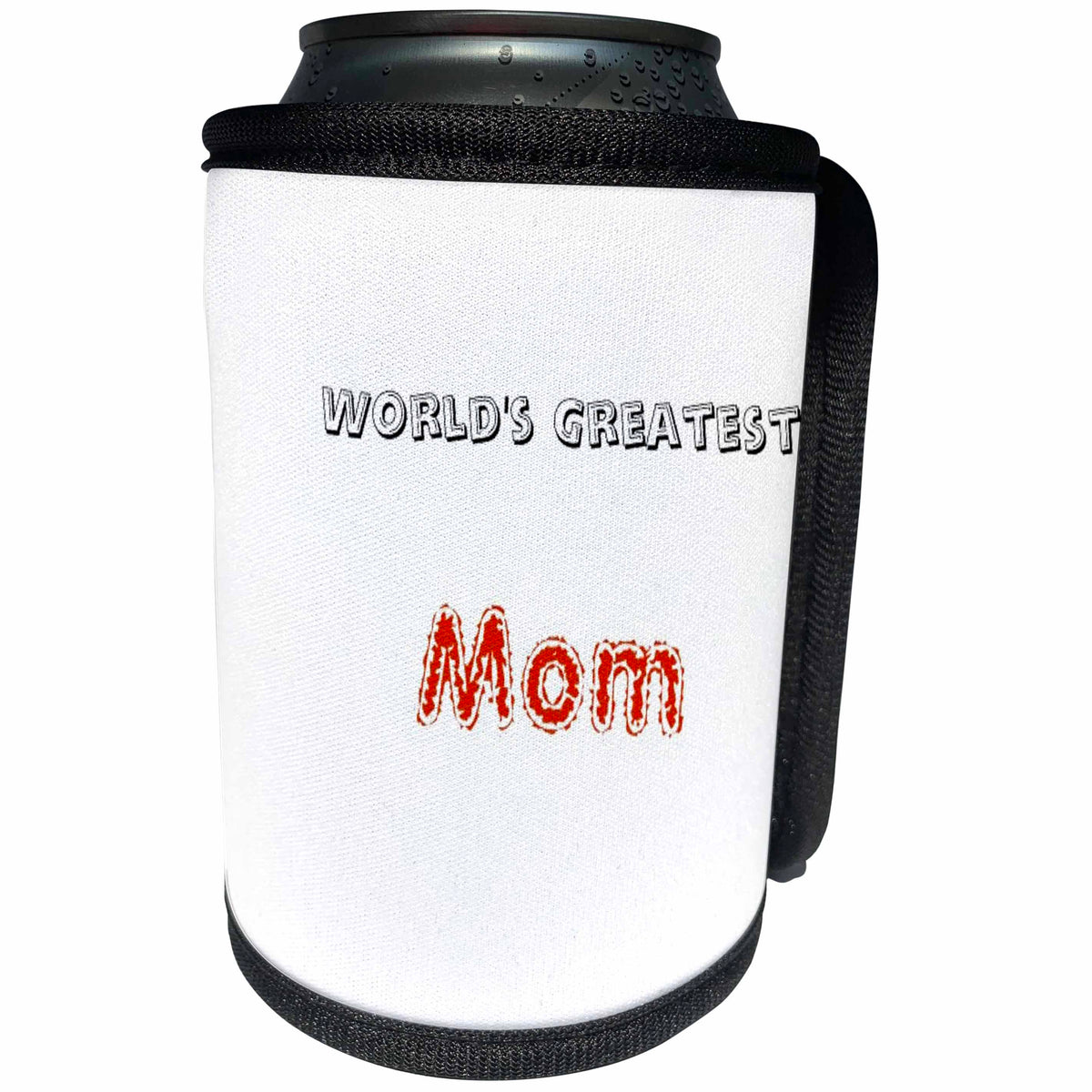 3dRose Patricia Sanders Creations - Worlds Greatest Mom - Can Cooler Bottle Wrap (cc_27925)