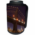 3dRose Danita Delimont - Bridges - Manhattan Bridge and skylineat night, New York City, New York - Can Cooler Bottle Wrap (cc_279259)