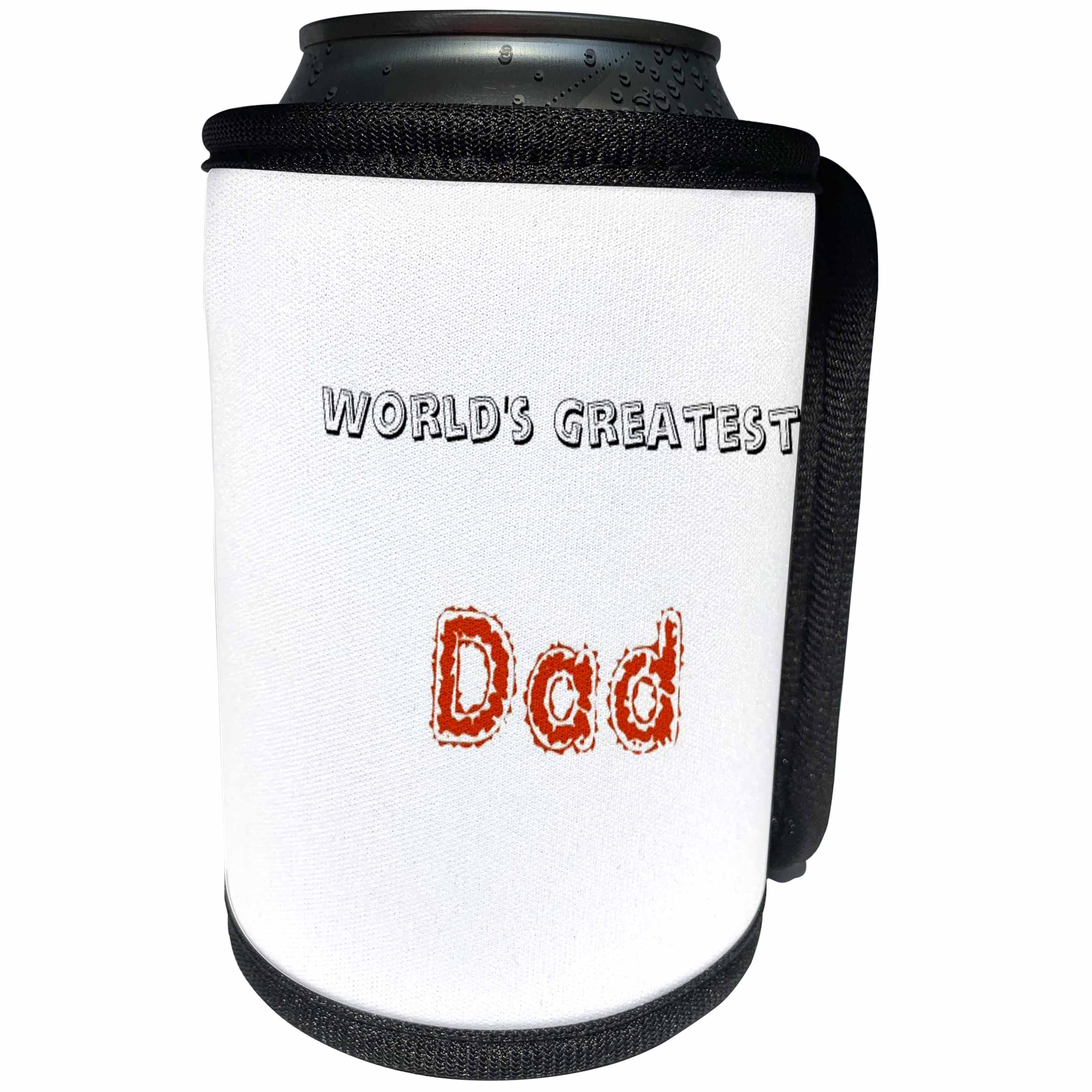 3dRose Patricia Sanders Creations - Worlds Greatest Dad - Can Cooler Bottle Wrap (cc_27926)