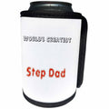 3dRose Patricia Sanders Flowers - Worlds Greatest Step Dad - Can Cooler Bottle Wrap (cc_27927)
