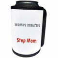 3dRose Patricia Sanders Flowers - Worlds Greatest Step Mom - Can Cooler Bottle Wrap (cc_27928)