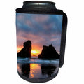 3dRose Danita Delimont - Beaches - USA, Oregon, Bandon. Beach sunset between sea stacks. - Can Cooler Bottle Wrap (cc_279283)