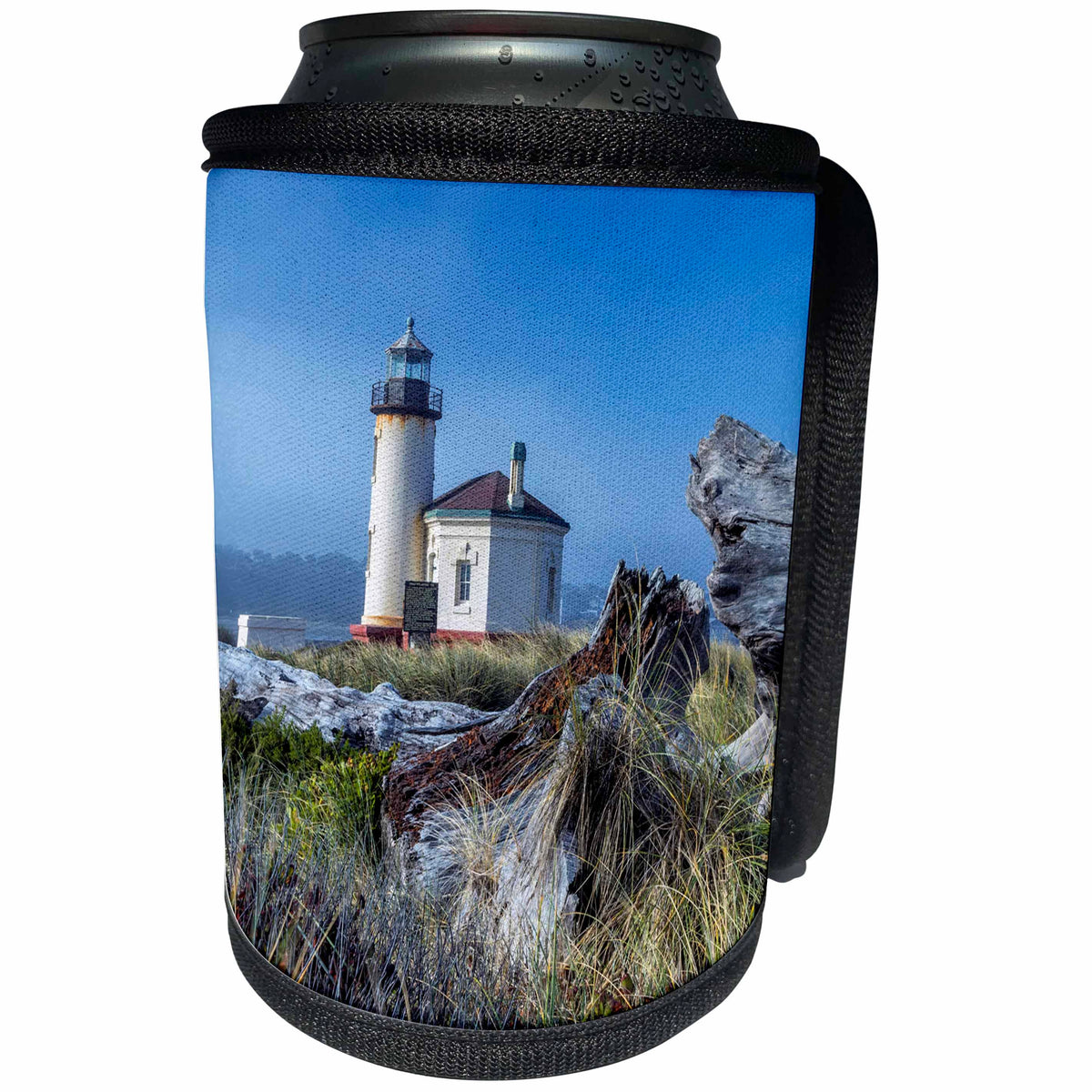 3dRose Danita Delimont - Lighthouses - USA, Oregon. Scenic of Umpqua River Lighthouse. - Can Cooler Bottle Wrap (cc_279284)