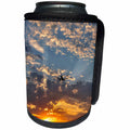 3dRose Danita Delimont - Weather - Usa, Oregon, Portland. Airplane landing at sunset. - Can Cooler Bottle Wrap (cc_279290)