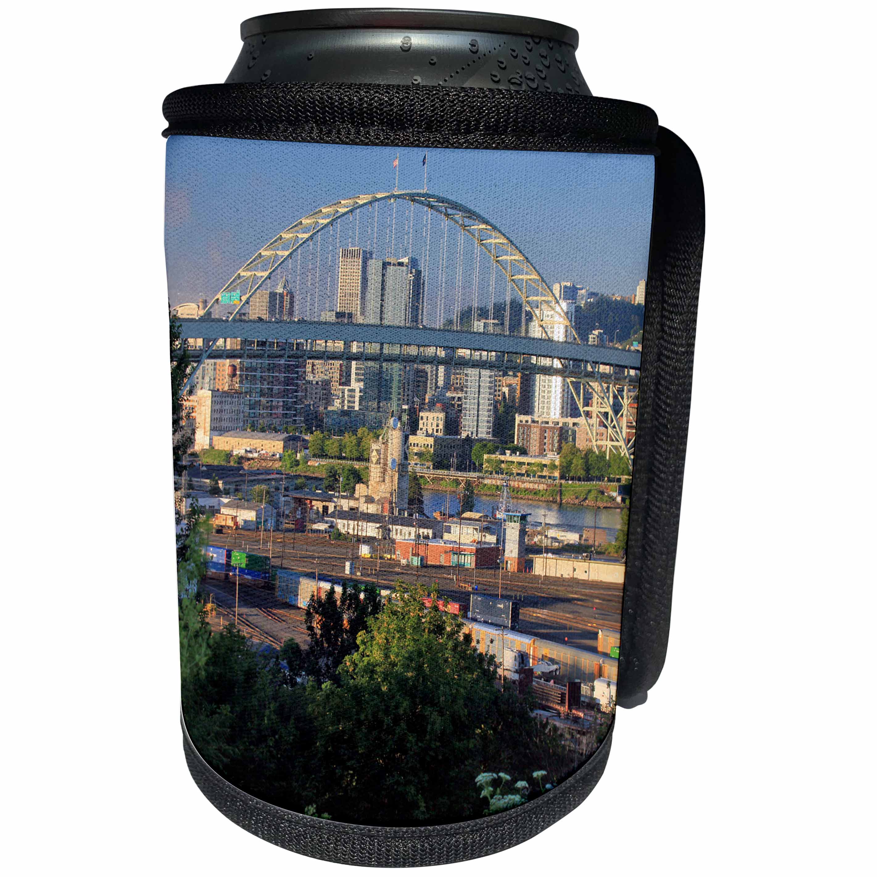 3dRose Danita Delimont - Oregon - Oregon, Portland. Fremont Bridge over Willamette River. - Can Cooler Bottle Wrap (cc_279295)