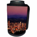 3dRose Danita Delimont - Oregon - Usa, Oregon, Portland. City overview and Mt. Hood at sunset. - Can Cooler Bottle Wrap (cc_279296)
