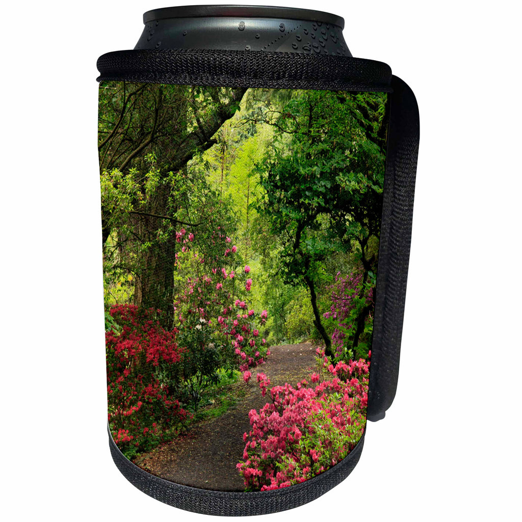 3dRose Danita Delimont - Paths - USA, Oregon, Portland. Path through a Garden. - Can Cooler Bottle Wrap (cc_279308)