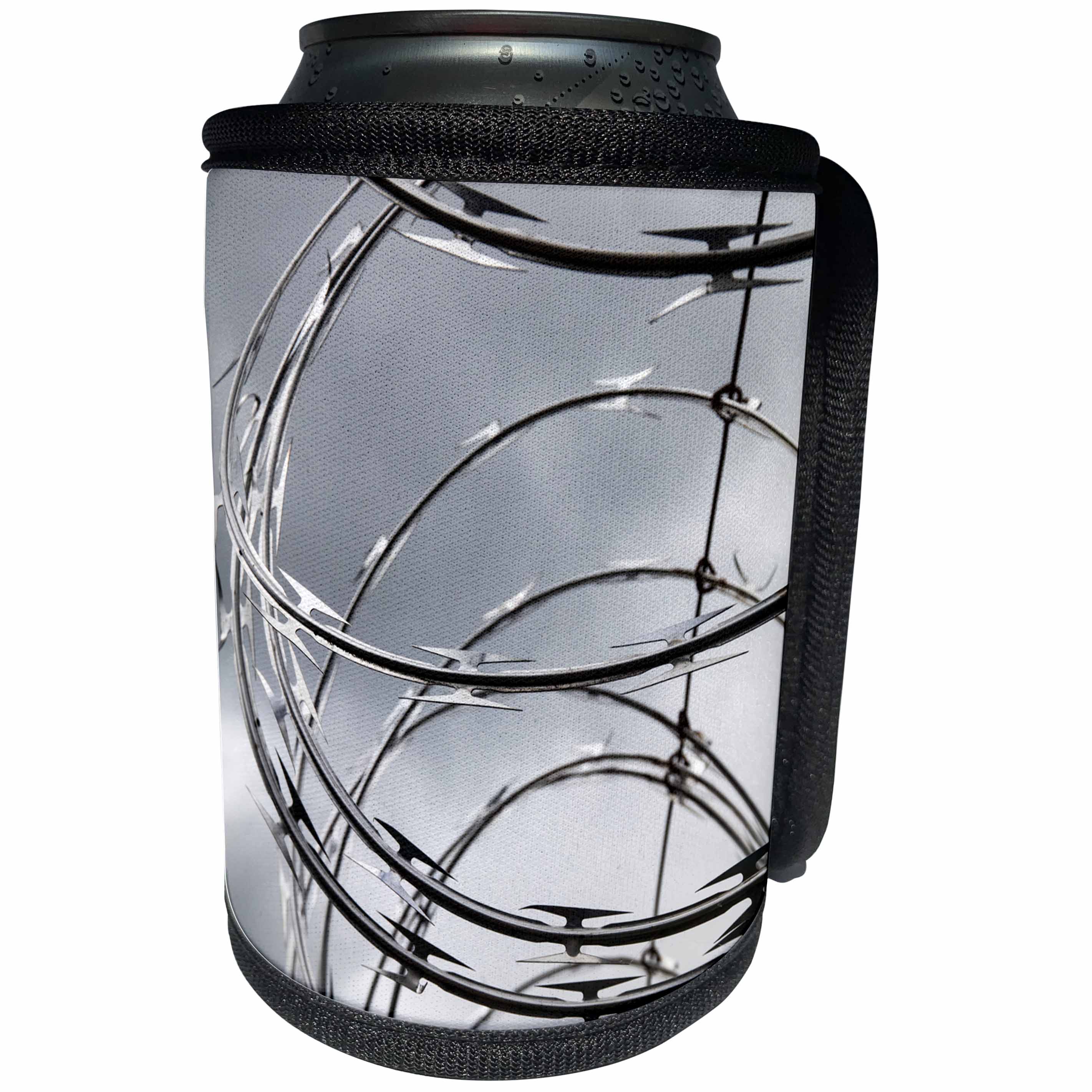 3dRose Danita Delimont - Patterns - Oregon, Springfield, Fall Creek Lake. Barbed Wire. - Can Cooler Bottle Wrap (cc_279330)