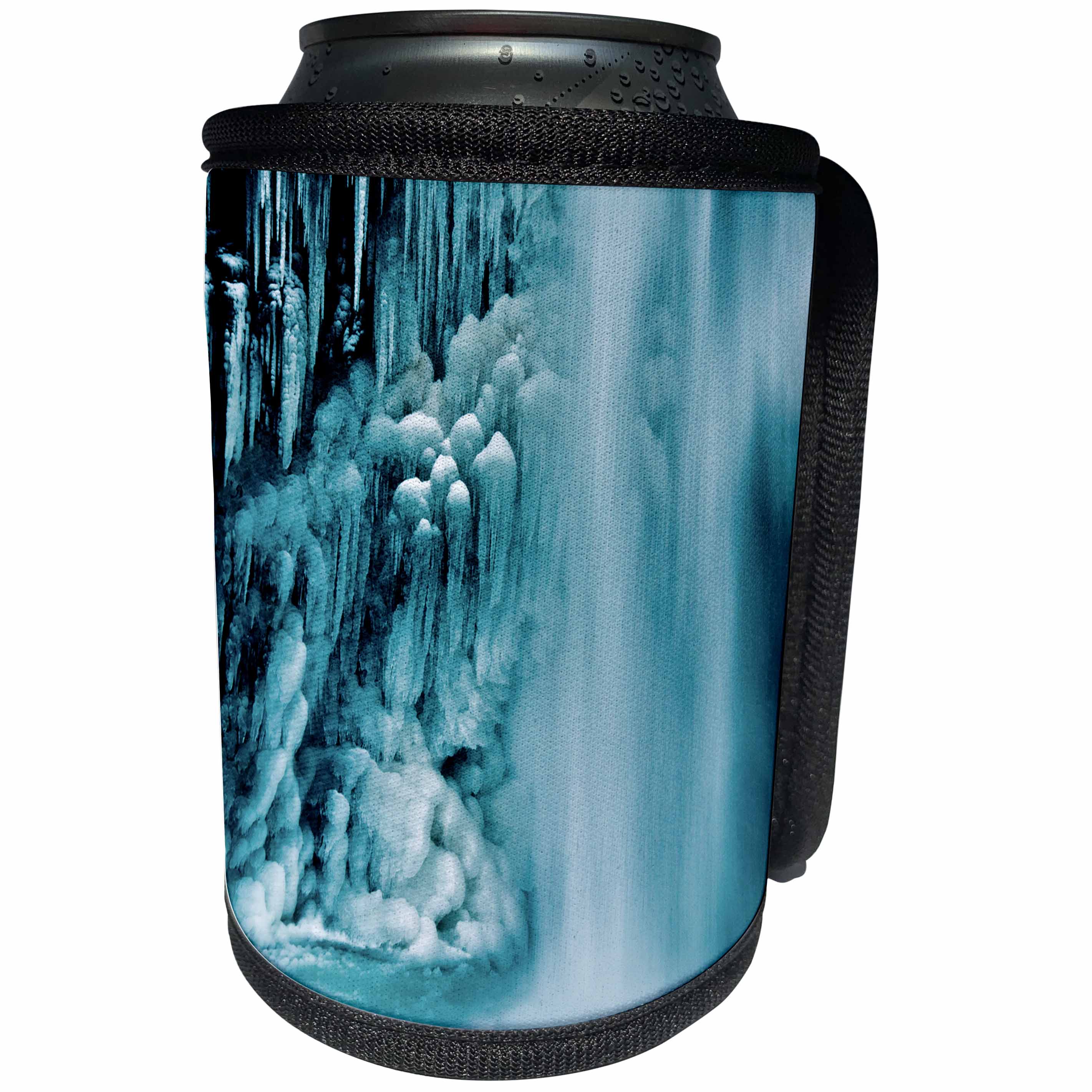 3dRose Danita Delimont - Waterfalls - Frozen Lower Horsetail Falls in winter, Columbia River Gorge, Oregon - Can Cooler Bottle Wrap (cc_279386)