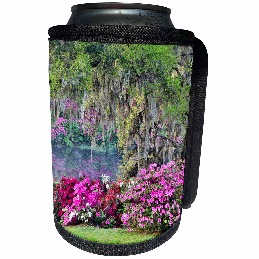 3dRose Danita Delimont - Gardens - South Carolina, Charleston, Calm Among the Flowers - Can Cooler Bottle Wrap (cc_279418)